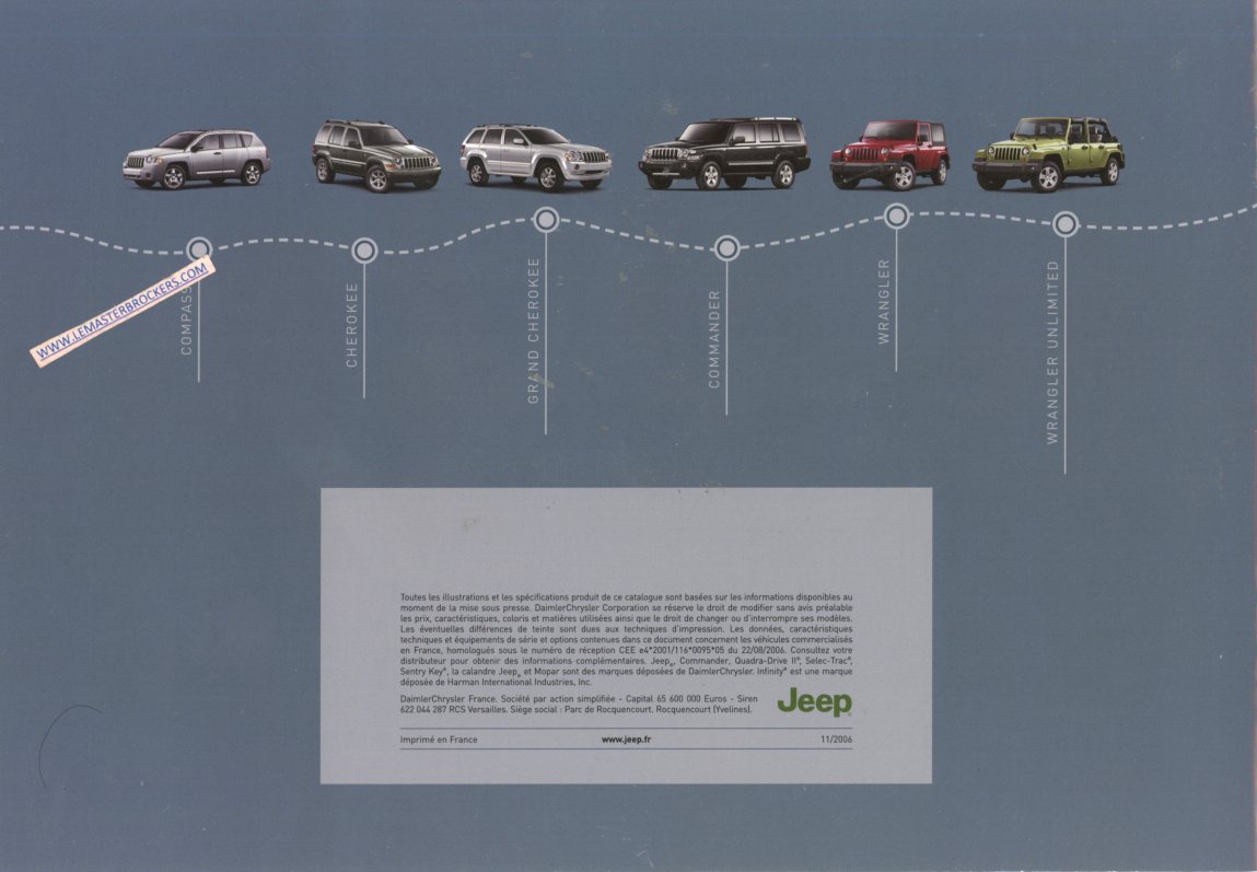 CATALOGUE TARIFS JEEP COMMANDER 2006