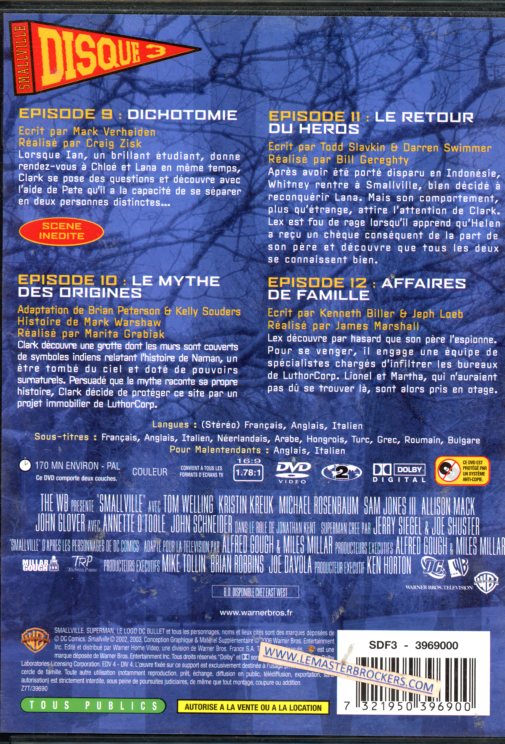7321950396900 DVD SMALLVILLE ZONE 2
