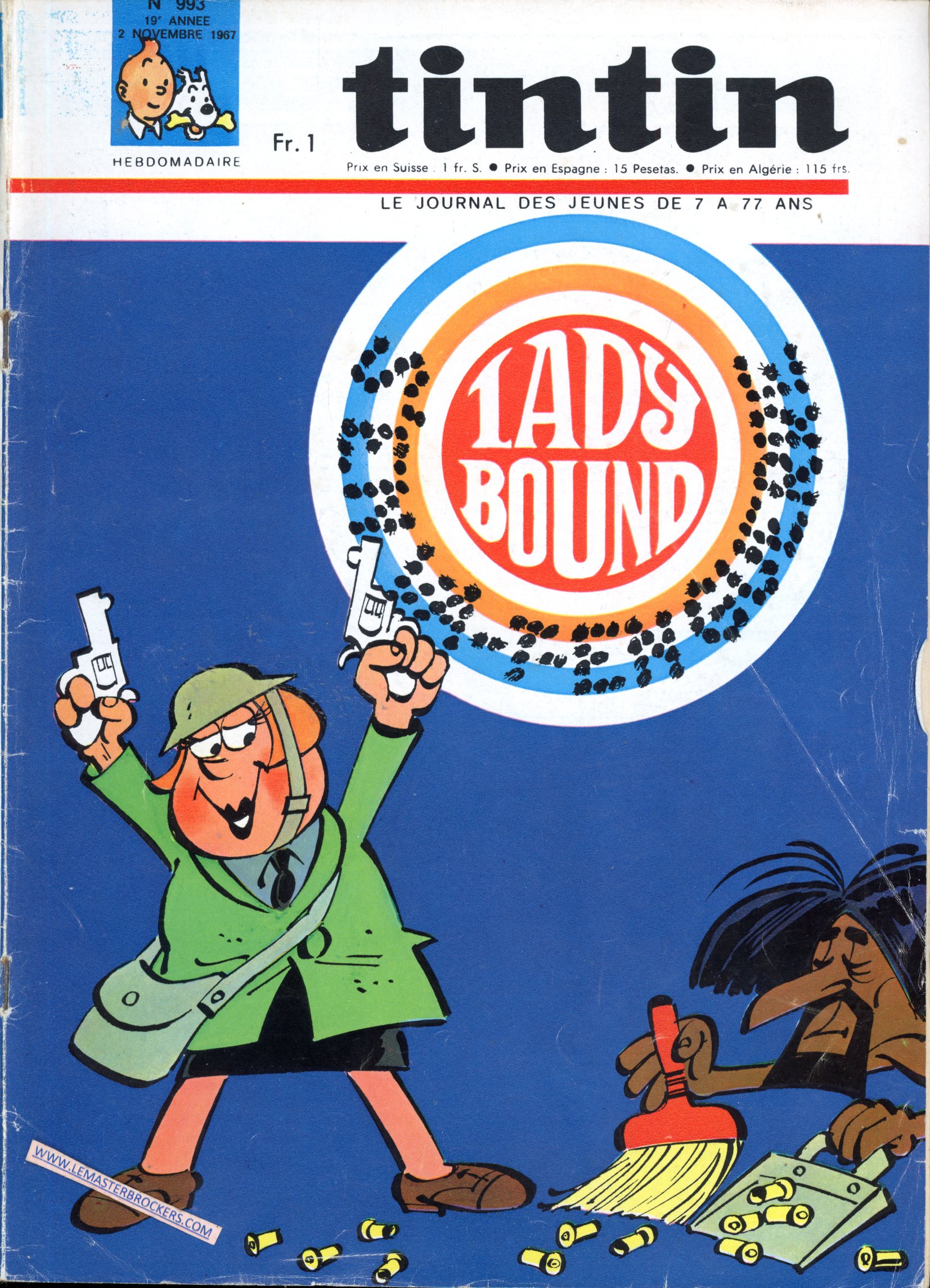 JOURNAL TINTIN N° 993 DE 1967 LADY BOUND - LOTUS EUROPE
