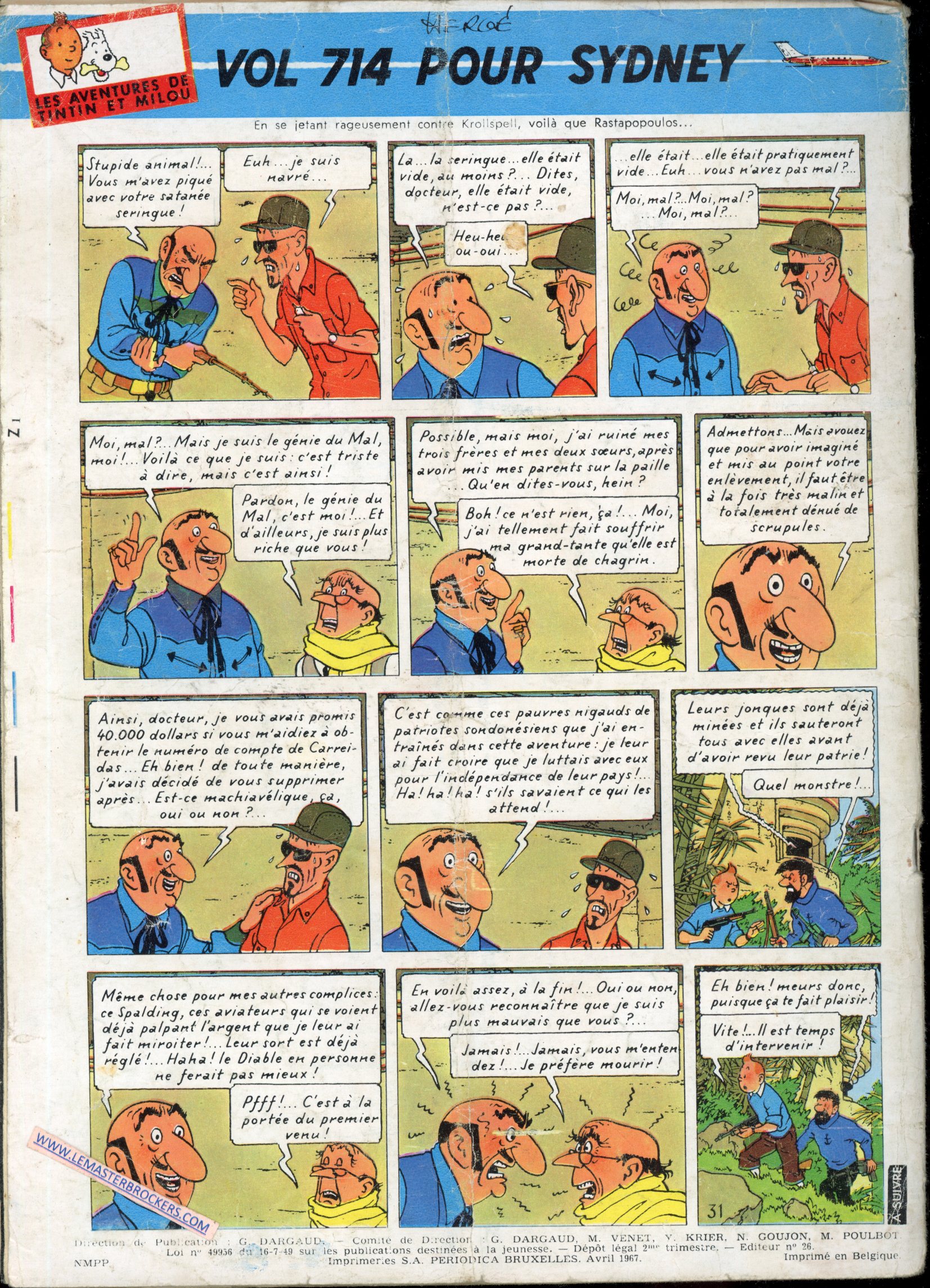 JOURNAL TINTIN 966 DE 1967 COUVERTURE MICHEL VAILLANT