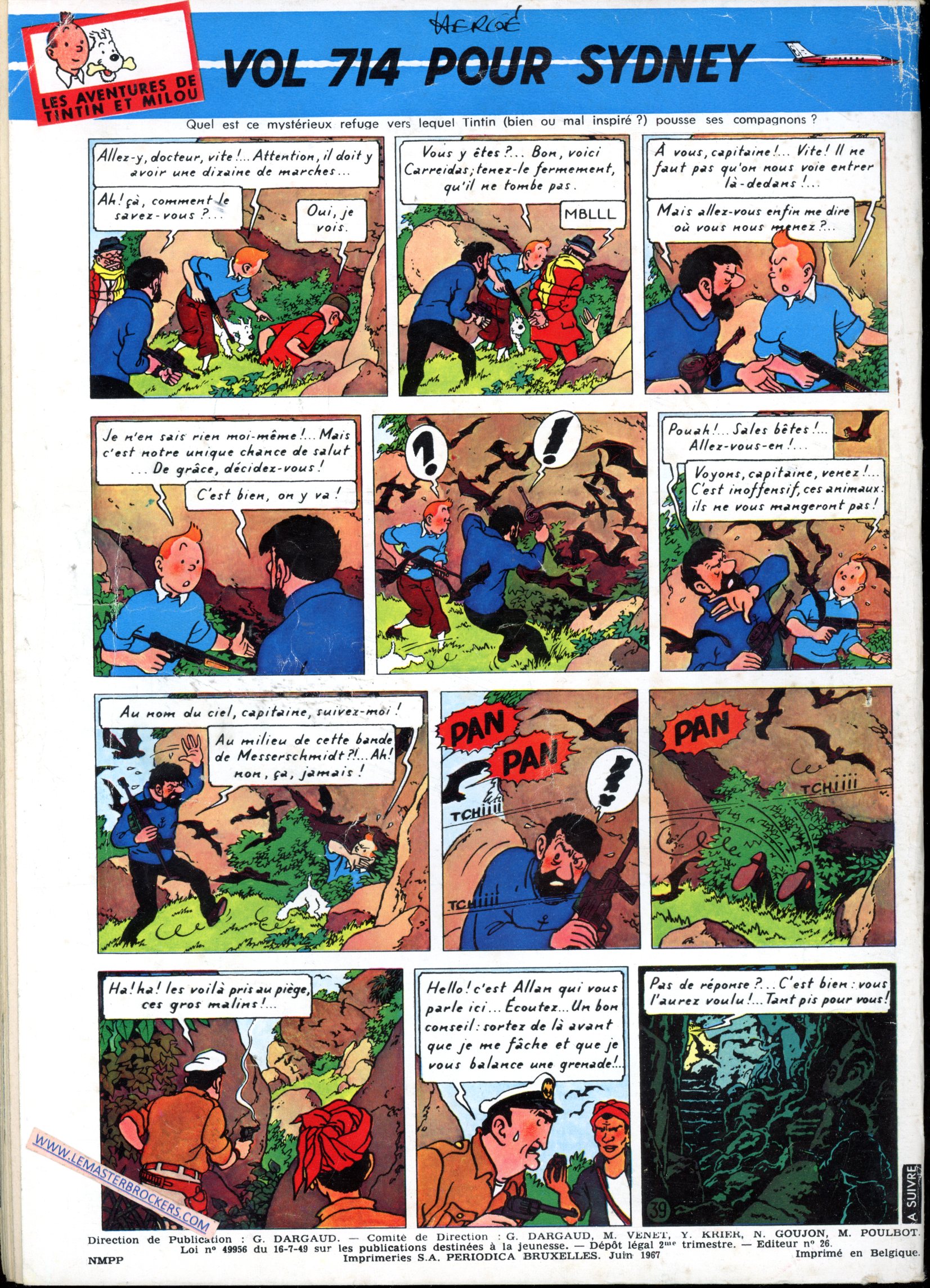 BD PLANCHE VOL 714 POUR SIDNEY TINTIN HERGE