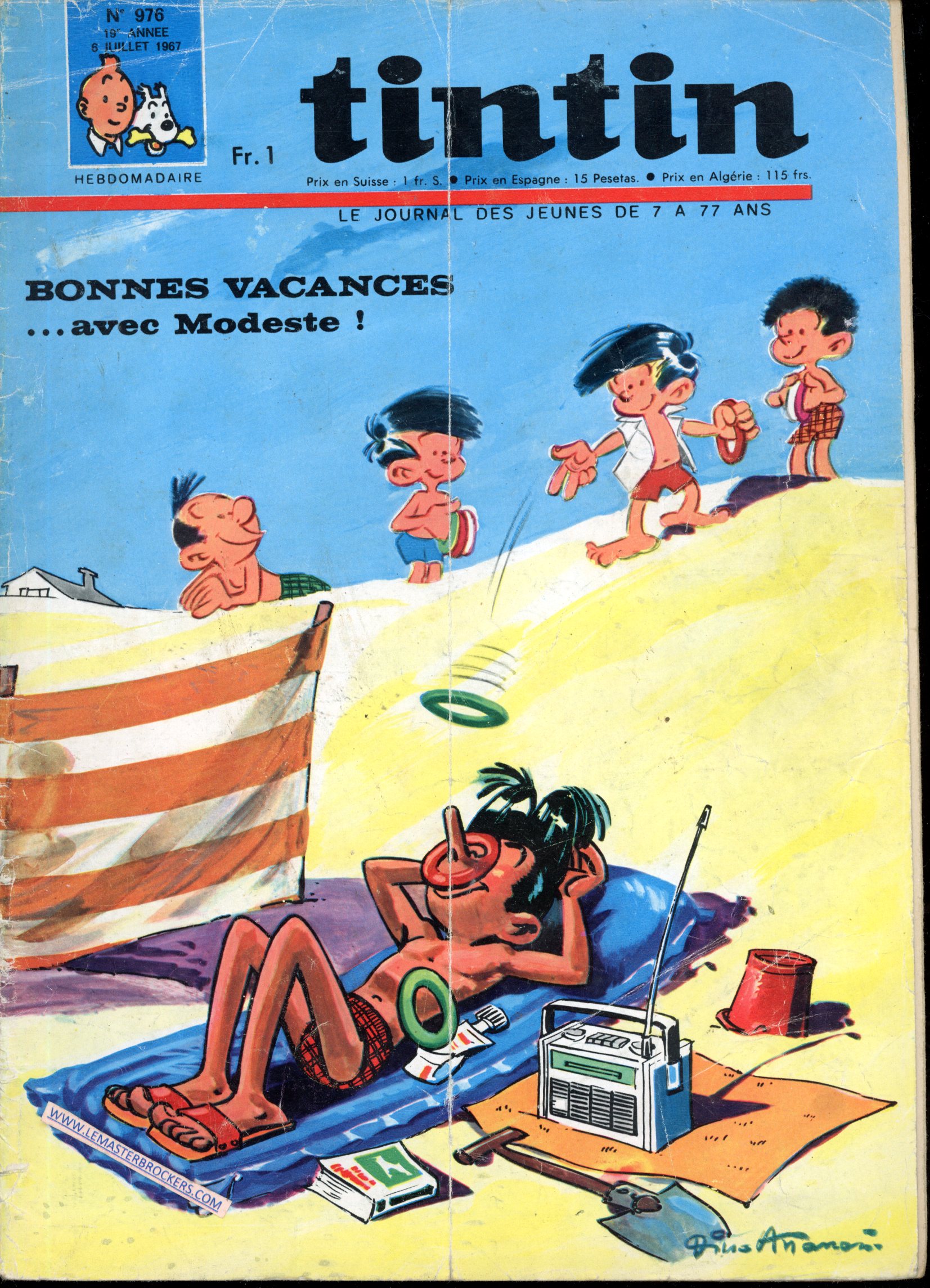 JOURNAL TINTIN 976 DE 1967 - ATTANASIO MODESTE ET POMPON