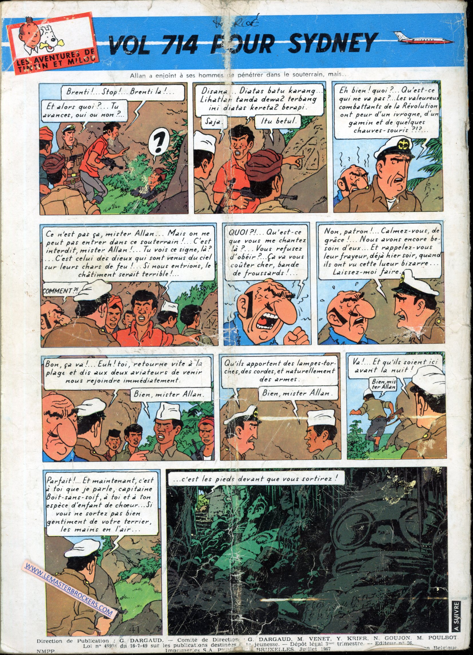 BD PLANCHE VOL 714 POUR SIDNEY TINTIN HERGE