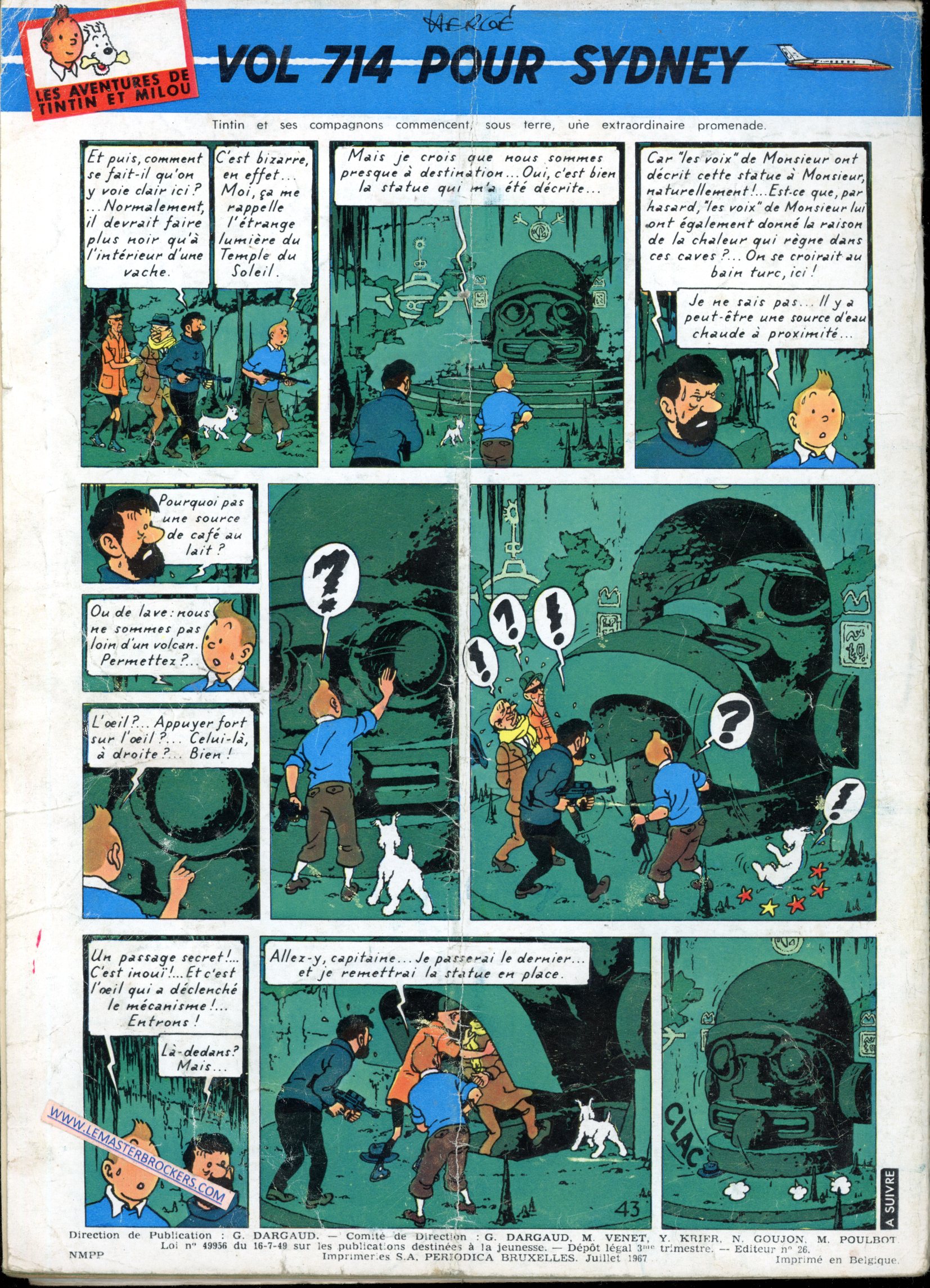 BD PLANCHE VOL 714 POUR SIDNEY TINTIN HERGE