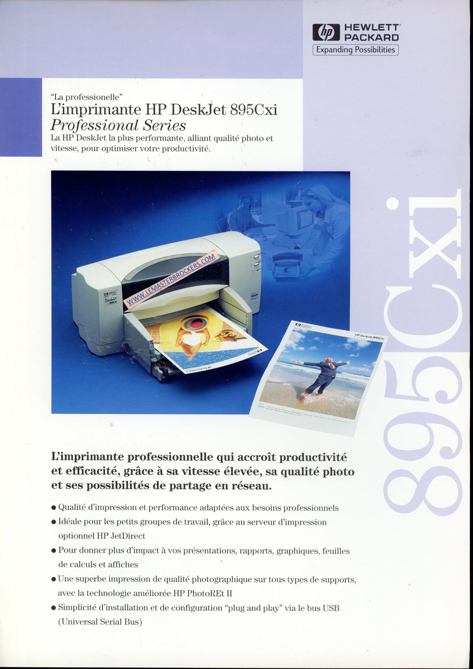 BROCHURE IMPRIMANTE HP DESKJET 895CXI PROFESSIONAL SERIES