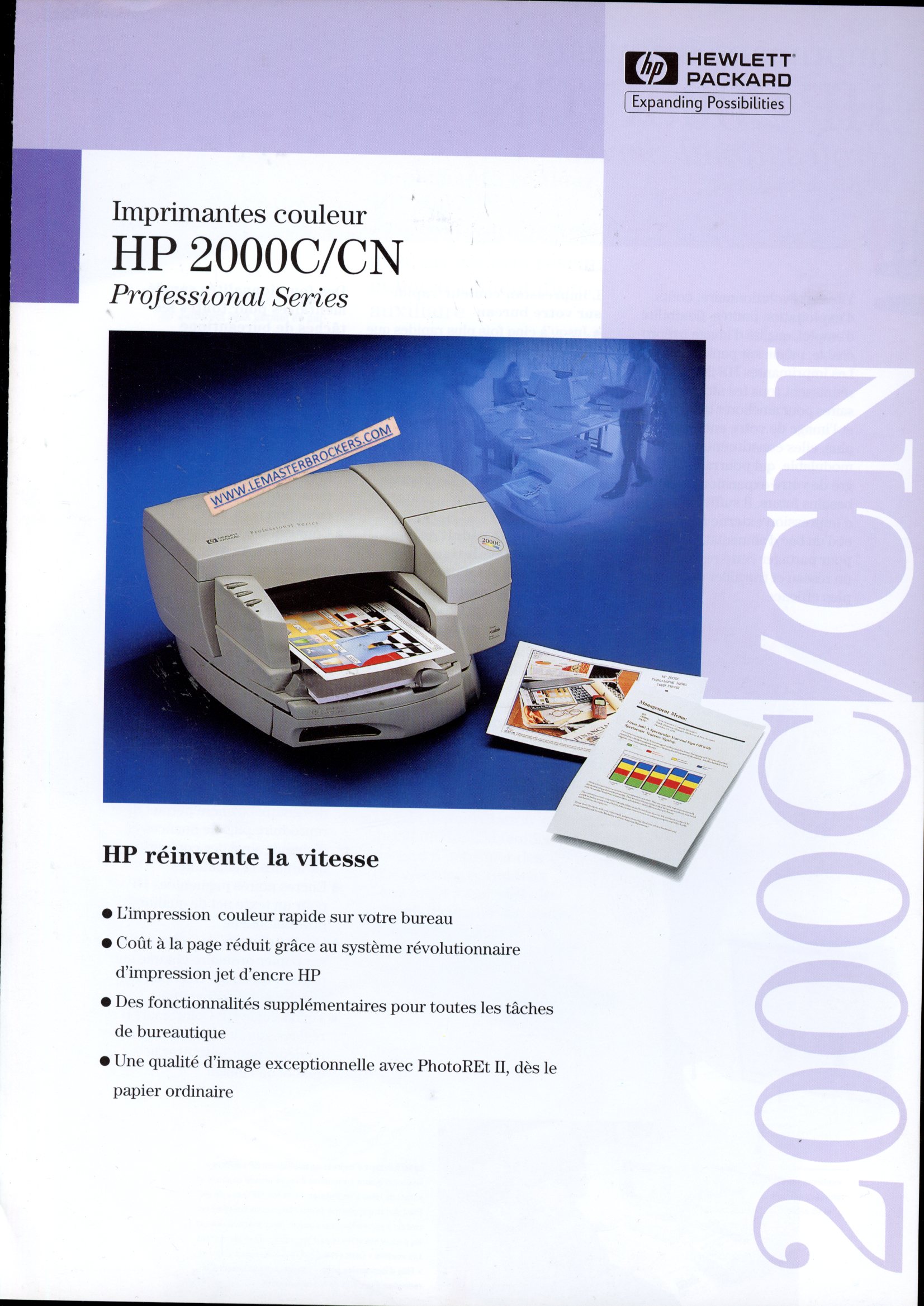 BROCHURE IMPRIMANTE HP 2000C HP2000CN
