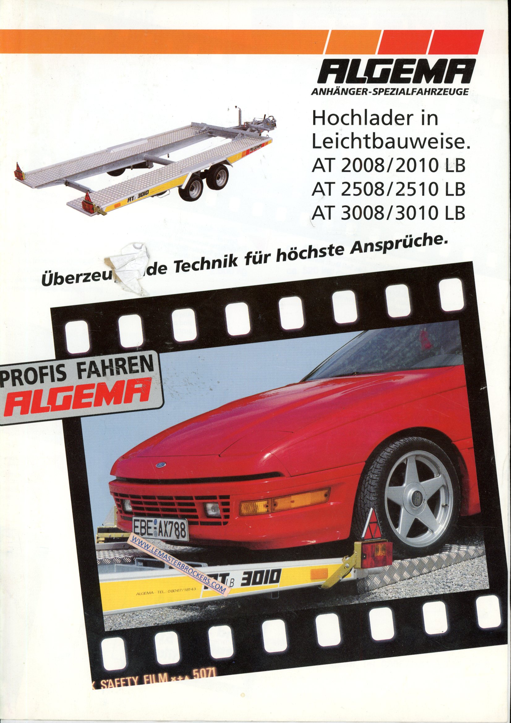 BROCHURE ALGEMA REMORQUE AT BROCHURE ALGEMA REMORQUE AT - 1993