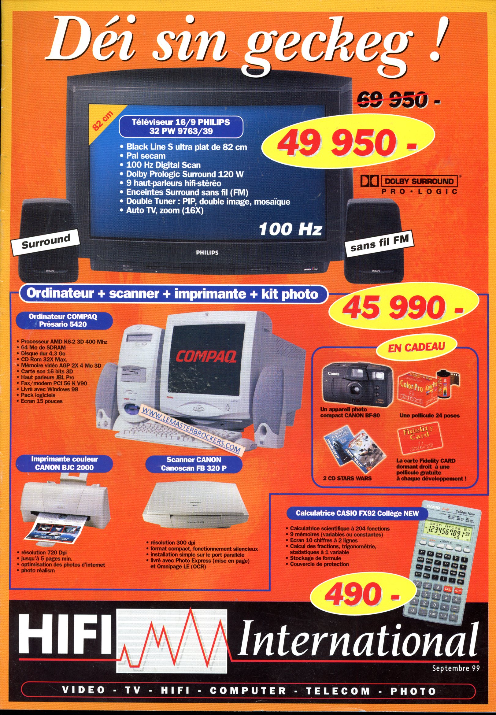 PUBLICITE HIFI INTERNATIONAL DE SEPTEMBRE 1999