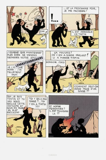 TINTIN AU CONGO PLANCHE 30 - LITHOGRAPHIE MOULINSART 2019