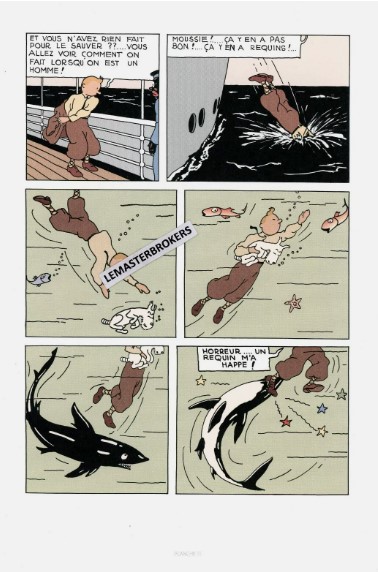TINTIN AU CONGO PLANCHE 11 - LITHOGRAPHIE MOULINSART 2019