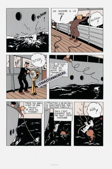 TINTIN AU CONGO PLANCHE 9 - LITHOGRAPHIE MOULINSART 2019