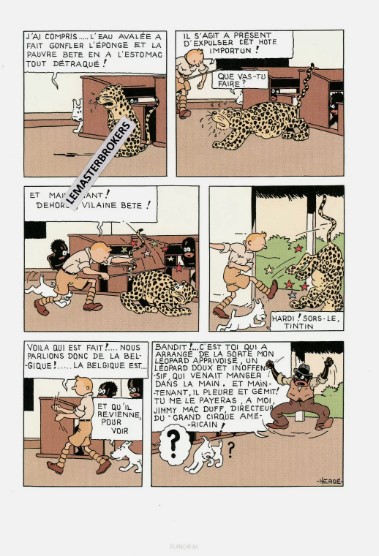 TINTIN AU CONGO ORIGINAL LITHOGRAPHIE NUMERO 66