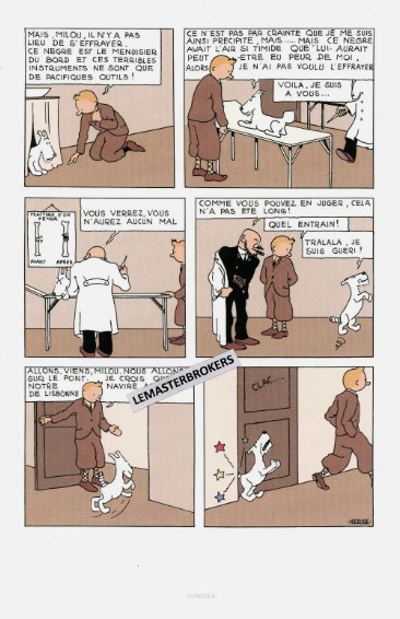 TINTIN AU CONGO ORIGINAL LITHOGRAPHIE NUMERO 6