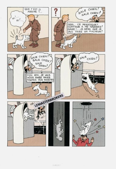 TINTIN AU CONGO ORIGINAL LITHOGRAPHIE NUMERO 7