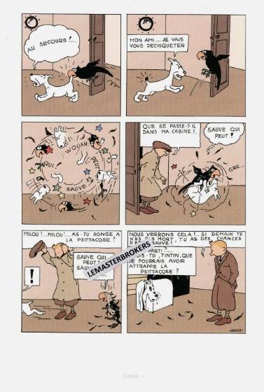 TINTIN AU CONGO ORIGINAL LITHOGRAPHIE NUMERO 4