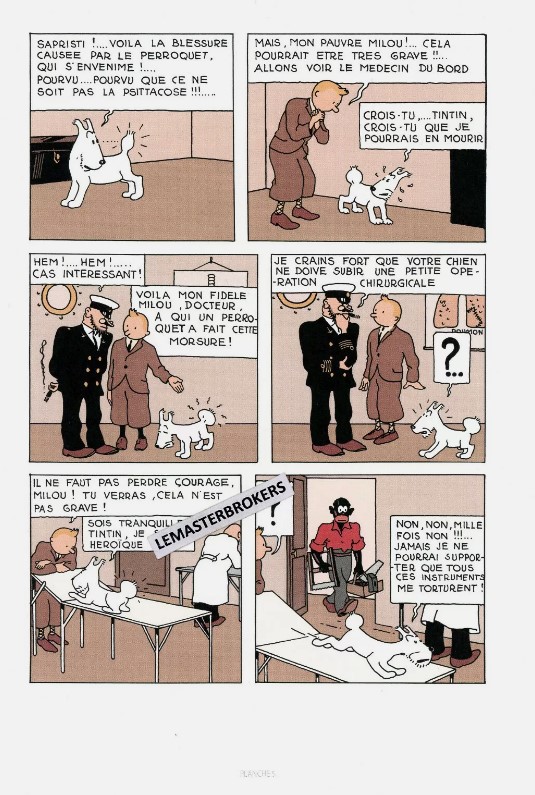 TINTIN AU CONGO ORIGINAL LITHOGRAPHIE NUMERO 5