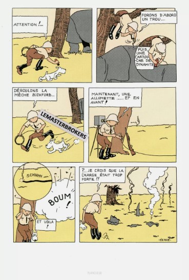 TINTIN AU CONGO ORIGINAL LITHOGRAPHIE NUMERO 98