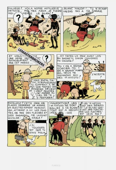 TINTIN AU CONGO BA BAOROM LITHOGRAPHIE NUMERO 52