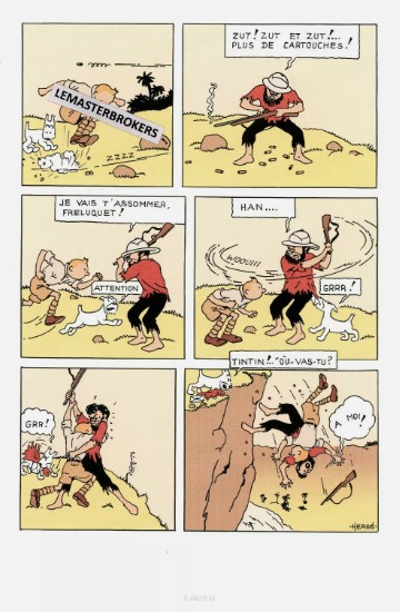 TINTIN AU CONGO ORIGINAL LITHOGRAPHIE NUMERO 80
