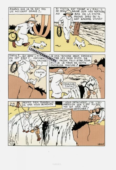 TINTIN AU CONGO ORIGINAL LITHOGRAPHIE N° 76