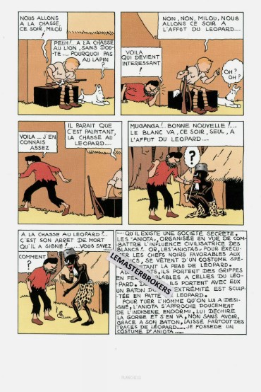 TINTIN AU CONGO ORIGINAL LITHOGRAPHIE N° 53