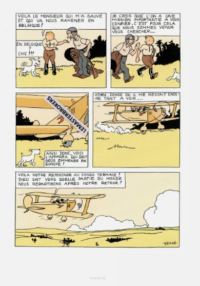 TINTIN AU CONGO ORIGINAL LITHOGRAPHIE N° 108