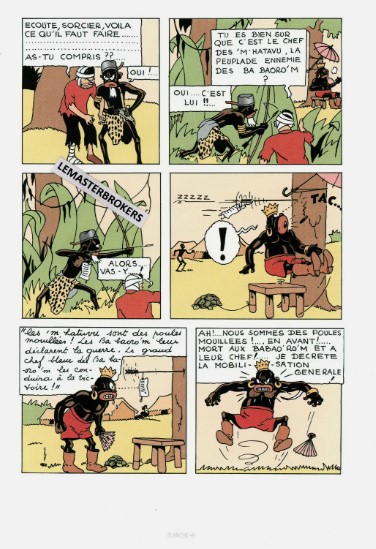 TINTIN AU CONGO BA BAOROM LITHOGRAPHIE PLANCHE 49