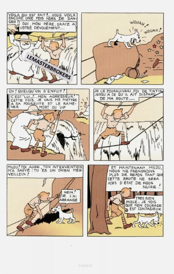 LITHOGRAPHIE TINTIN AU CONGO ORIGINAL PLANCHE 78
