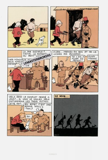 LITHOGRAPHIE TINTIN AU CONGO ORIGINAL PLANCHE 90