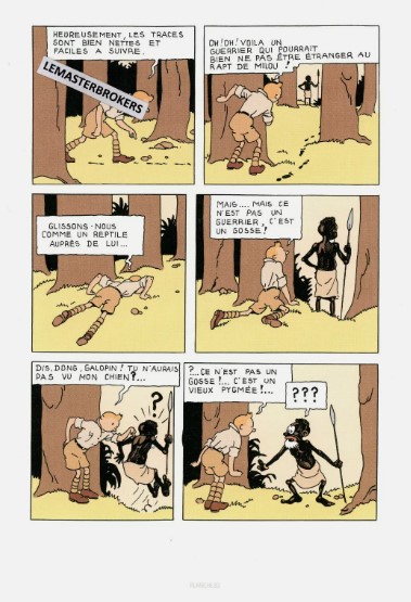 LITHOGRAPHIE TINTIN AU CONGO ORIGINAL PLANCHE 83