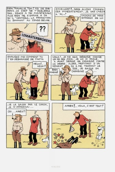 LITHOGRAPHIE TINTIN AU CONGO ORIGINAL PLANCHE 88