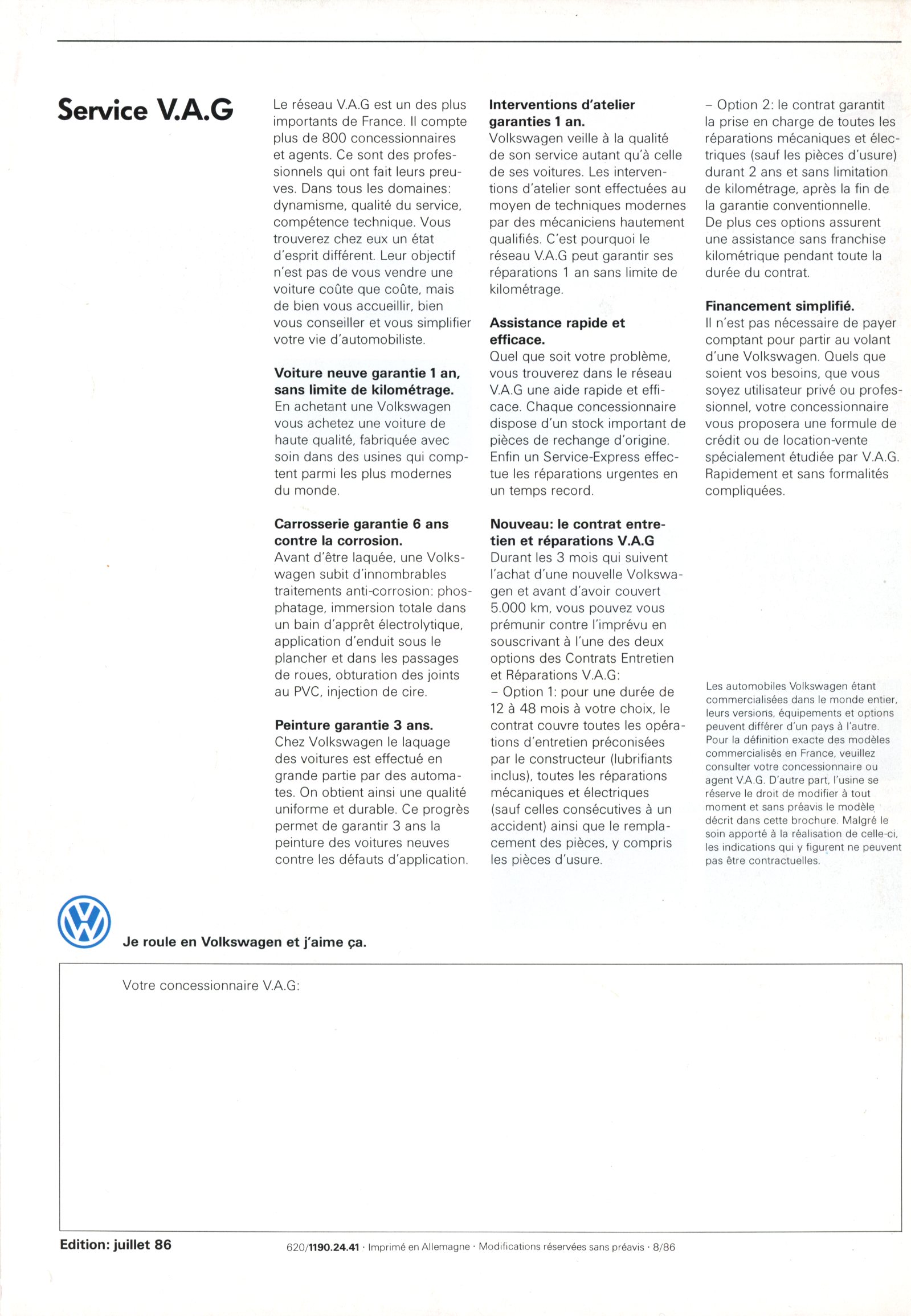 BROCHURE VW GOLF GTI 16S