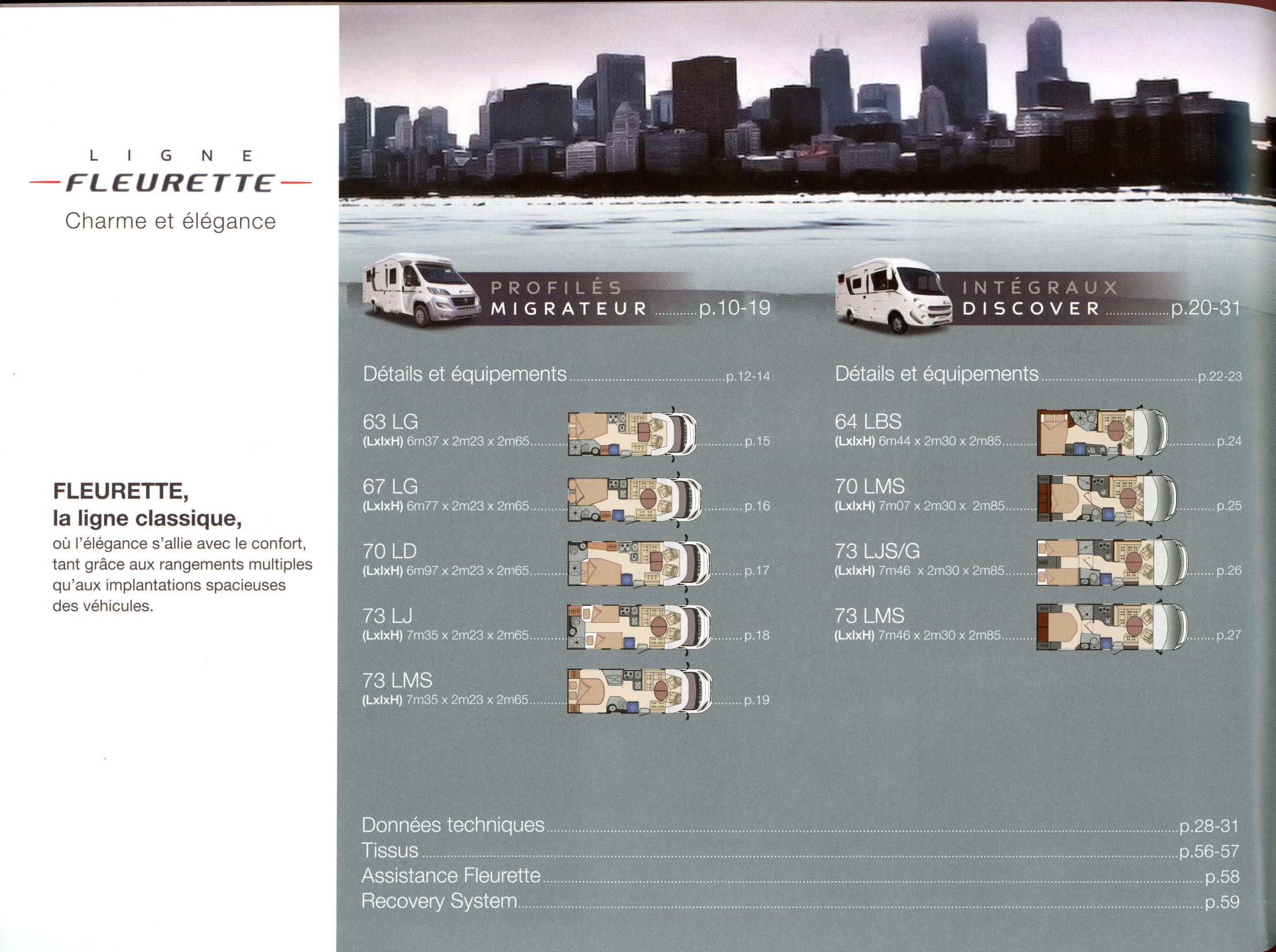 CATALOGUE CAMPING-CAR FLEURETTE MIGRATEUR - DISCOVER - MAYFLOWER - WINCESTER