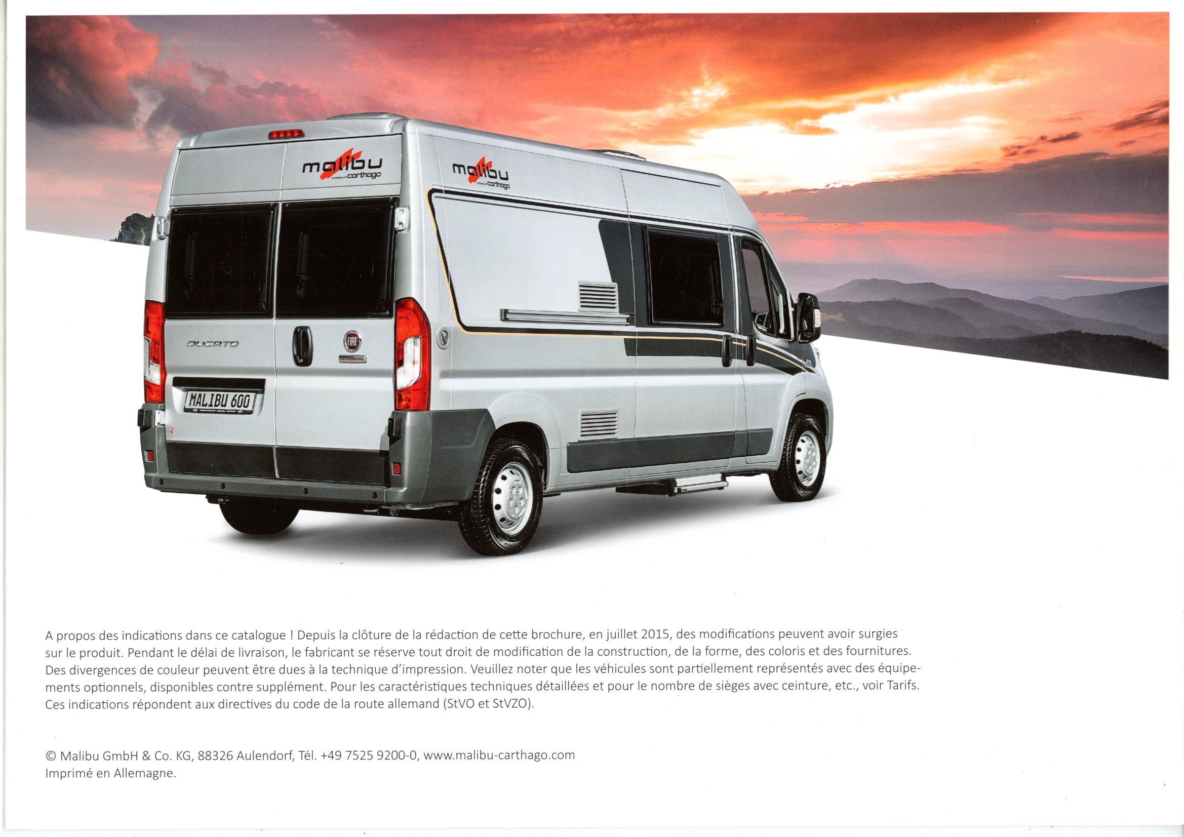 BROCHURE VAN MALIBU 600 DB2 LOW-BED 640LE