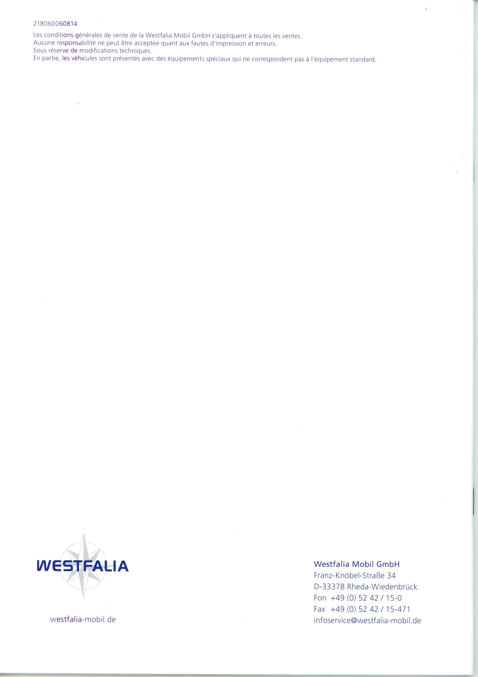 CATALOGUE VAN WESTFALIA CLUB JOKER 2015