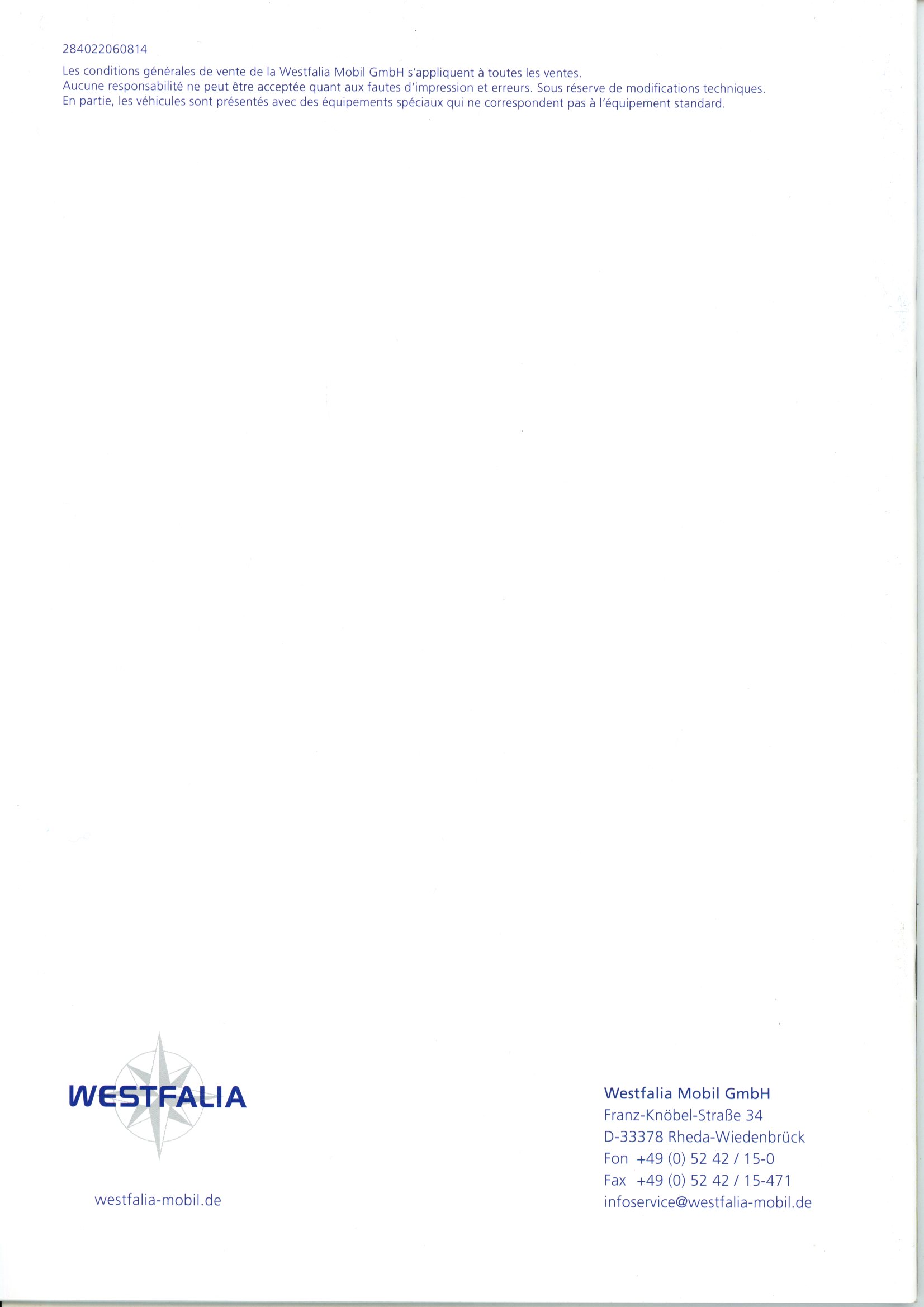 CATALOGUE VAN WESTFALIA COLUMBUS 2015