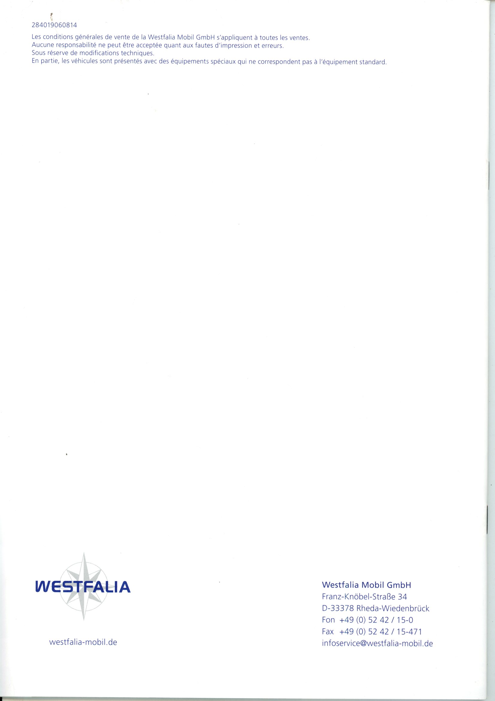 CATALOGUE VAN WESTFALIA AMUNDSEN 2015