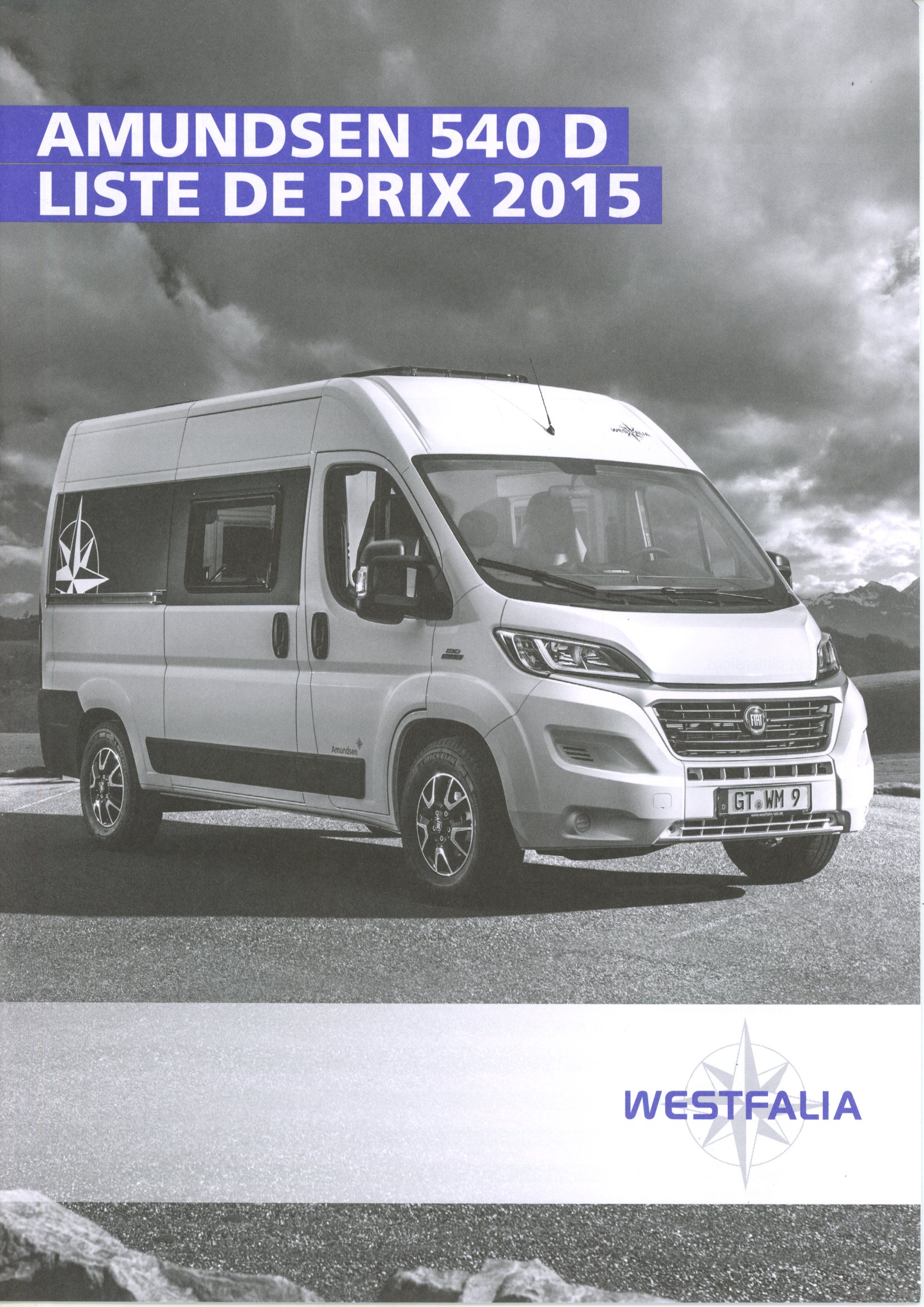 BROCHURE DES PRIX WESTFALIA AMUNDSEN 540D DE 2015