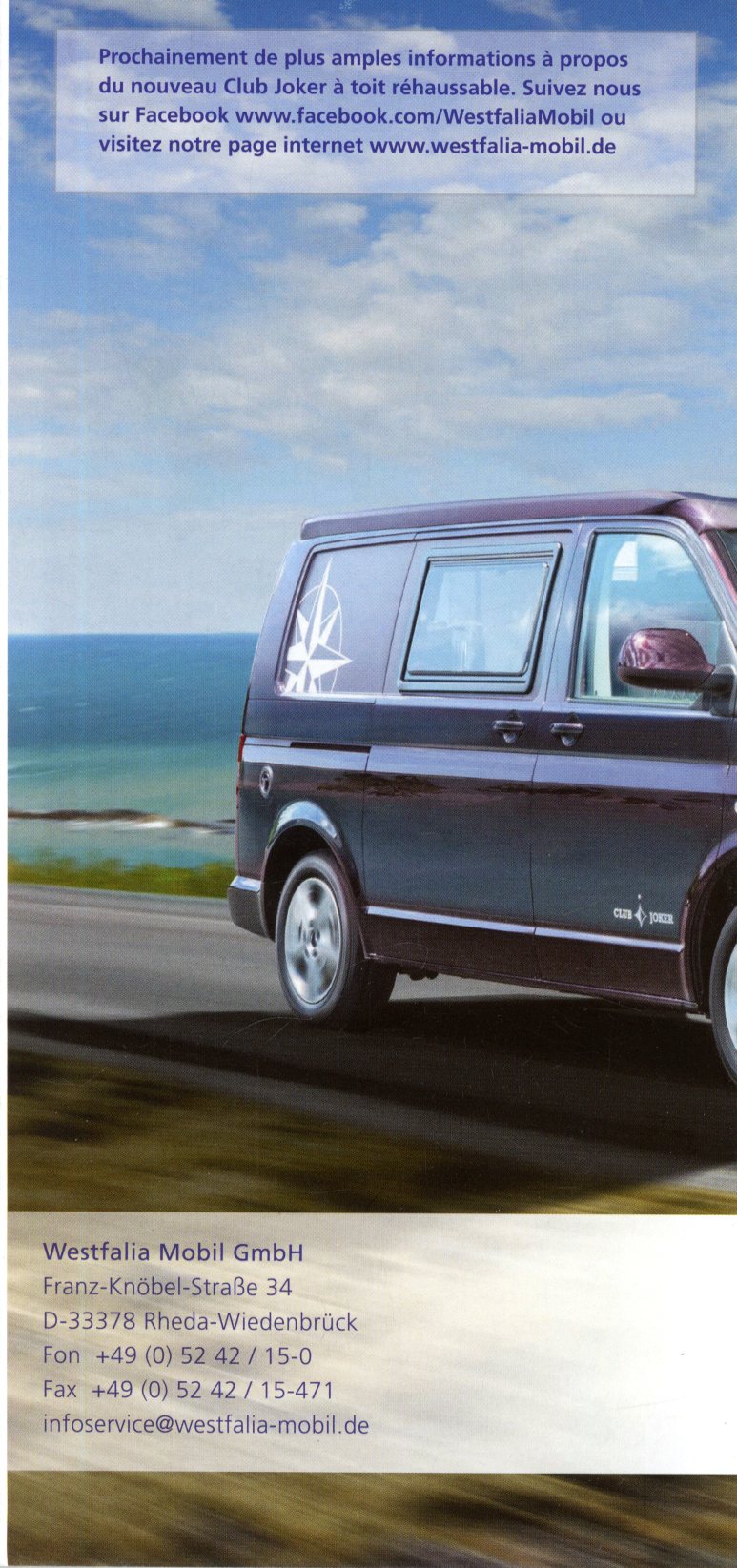 BROCHURE WESTFALIA VOLKSWAGEN T5 CLUB JOKER