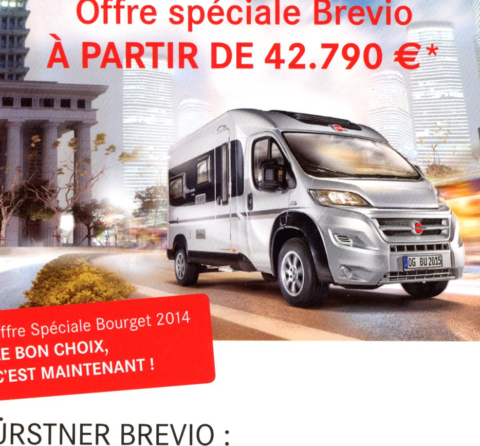 FEUILLET PUBLICITAIRE BURSTNER BREVIO DE 2014