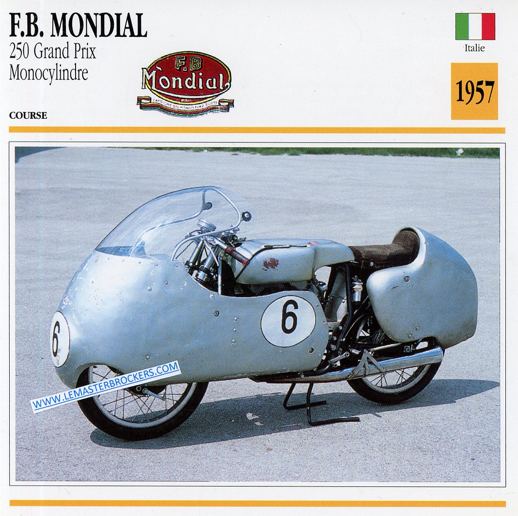 CARTE FICHE MOTO F.B. MONDIAL 250 GRAND PRIX