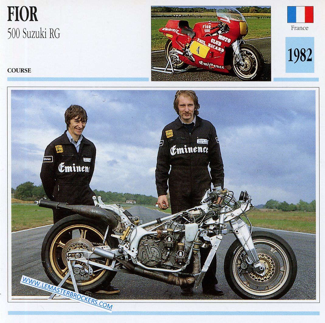 CARTE FICHE MOTO FIOR 500 SUZUKI RG 1982