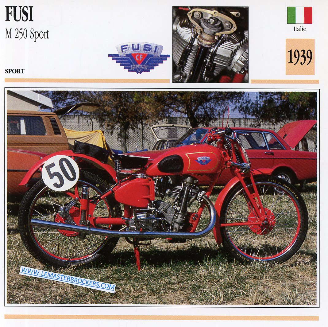 CARTE FICHE MOTO FUSI M250 SPORT 1939