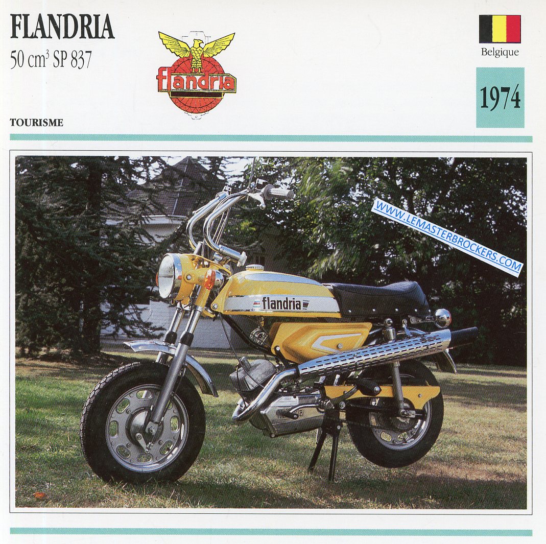 CARTE FICHE MOTO FLANDRIA SP 837 - 1974