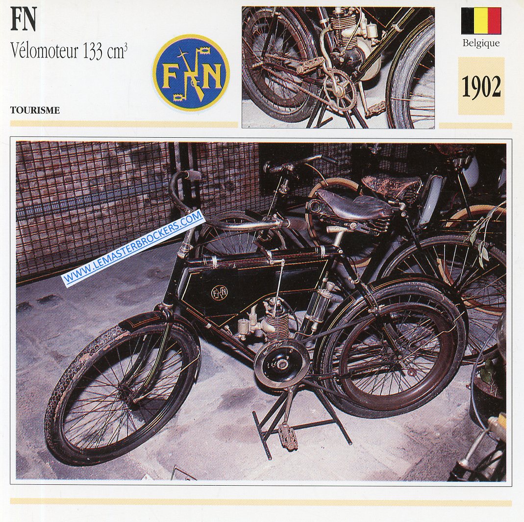 CARTE FICHE MOTO FN VELOMOTEUR 133cc - 1902