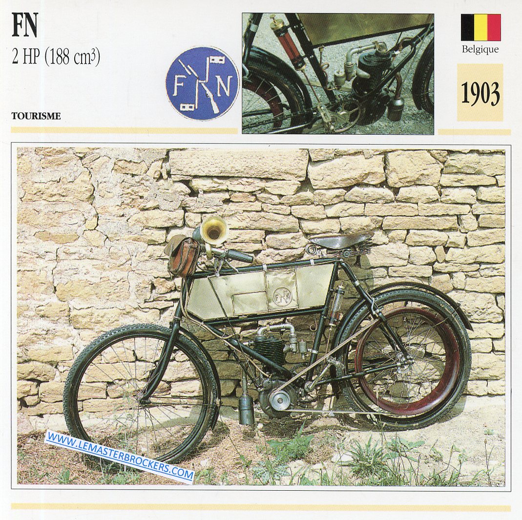 CARTE FICHE MOTO FN 2 HP 1903
