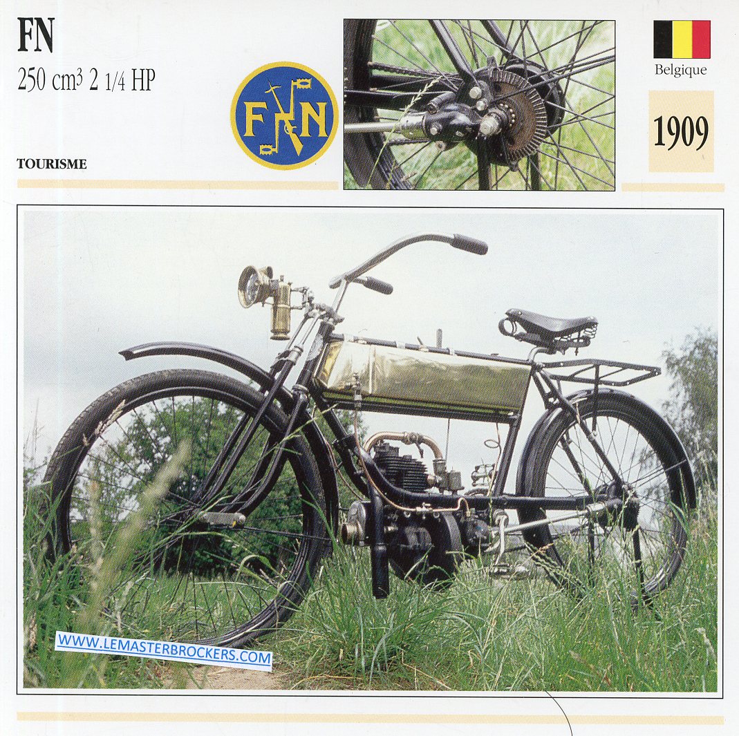 CARTE FICHE MOTO FN 250 CM3 2 1/4 HP 1909