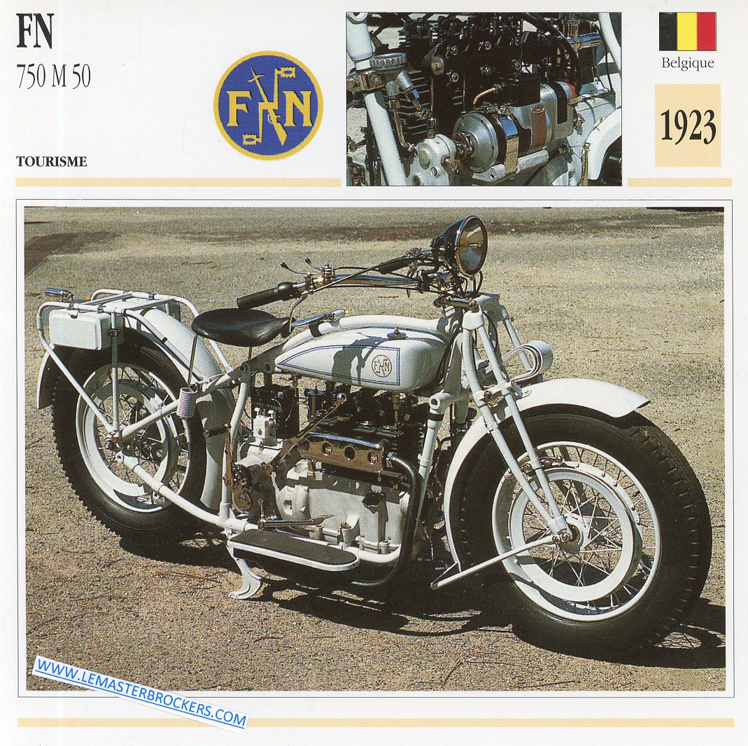 CARTE FICHE MOTO FN 750 M50 1923