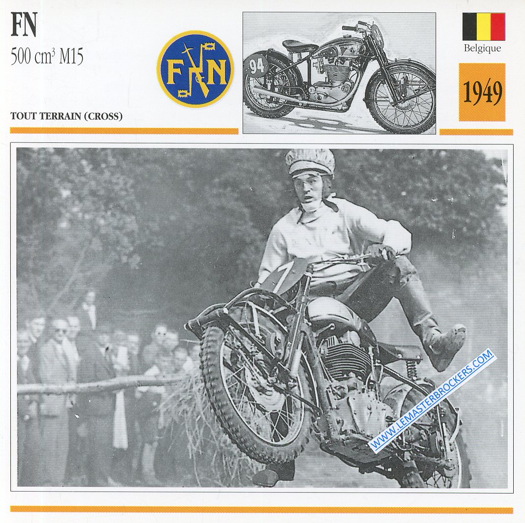 CARTE FICHE MOTO FN 500 M15 1949