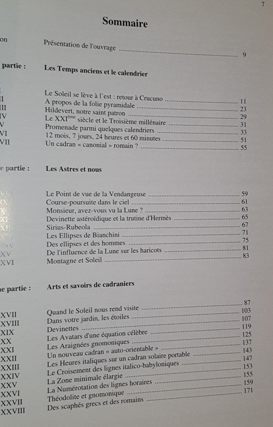 SOMMAIRE DU LIVRE LE RÊVE DUNE OMBRE